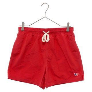 MAISON KITSUNE メゾンキツネ SWIM SHORT TRICOLOR FOX スイムパンツ フォックスパッチ ナイロン ハーフパンツ AM03100AT6001 レッド