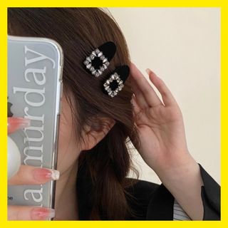 黒色　黒　ブラック　ヘアピン　ヘアアクセサリー　ヘアクリップ　レディース(ヘアピン)