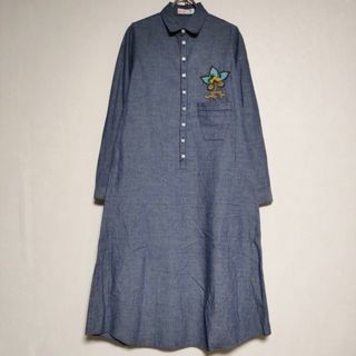 Ne-net - Ne-net 刺繍 シャツワンピ コットン ワンピース ブルー レディース ネネット【中古】4-0415M∞