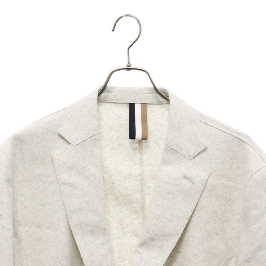 HUGO BOSS(ヒューゴボス)のHUGO BOSS ヒューゴボス Wool blend single-breast jacket 2B ノッチドラペル テーラードジャケット ホワイト/グレー メンズのジャケット/アウター(テーラードジャケット)の商品写真