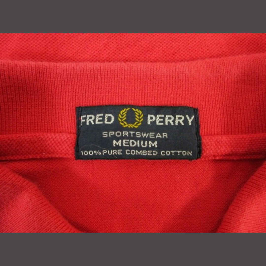 FRED PERRY(フレッドペリー)のFRED PERRY ポロシャツ 半袖 無地 刺繍 ロゴ ワンポイント 綿 M メンズのトップス(ポロシャツ)の商品写真