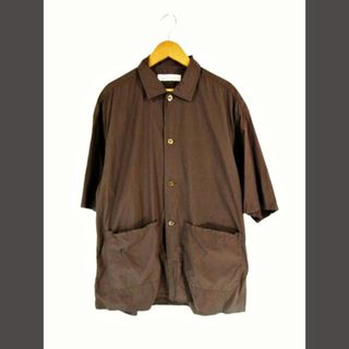 ユナイテッドアローズグリーンレーベルリラクシング(UNITED ARROWS green label relaxing)のgreen label relaxing シャツ 半袖 ブラウン シルク  L (シャツ)