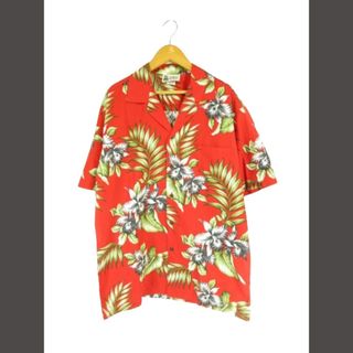 アザー(other)のALOHA REPUBLIC シャツ 開襟 アロハ  花柄 レッド系 M (シャツ)