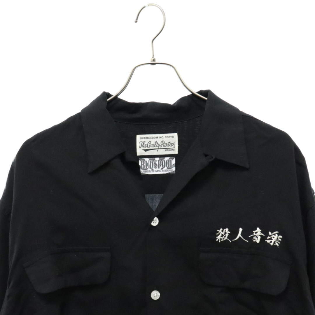 WACKO MARIA(ワコマリア)のWACKO MARIA ワコマリア 20AW×舐達麻 50s SHIRT 殺人音楽 刺繍ロゴ 長袖シャツ ブラック メンズのトップス(シャツ)の商品写真