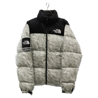 Supreme - SUPREME シュプリーム ×THE NORTHFACE ノースフェイス 19AW Paper Print Nuptse Jacket ND91806I ペーパープリント ヌプシ ダウンジャケット 紙ヌプシ ND91806I グレー