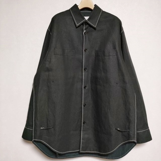 ジルサンダー(Jil Sander)のJIL SANDER コットンリネンシャツジャケット 20SS  長袖シャツ ブラック メンズ ジルサンダー【中古】4-0415M∞(シャツ)