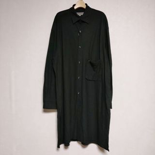 Yohji Yamamoto POUR HOMME カットソーロングシャツ サイドスリット  長袖シャツ ブラック メンズ ヨウジヤマモトプールオム【中古】4-0415M∞(シャツ)