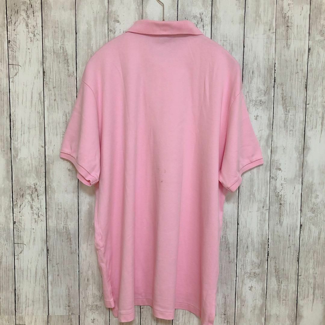 POLO RALPH LAUREN(ポロラルフローレン)のラルフローレン　ピンク桃色　半袖ポロシャツ　サイズＸＬ　ポニー刺繍　メンズ古着 メンズのトップス(ポロシャツ)の商品写真