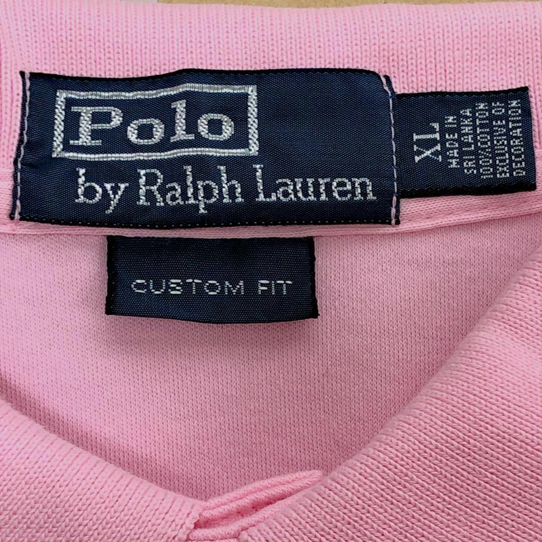 POLO RALPH LAUREN(ポロラルフローレン)のラルフローレン　ピンク桃色　半袖ポロシャツ　サイズＸＬ　ポニー刺繍　メンズ古着 メンズのトップス(ポロシャツ)の商品写真