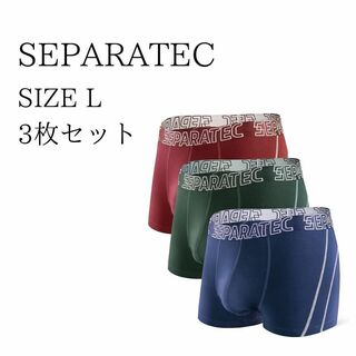 【Separatec】ボクサーパンツ メンズ 3枚組 マルチカラー Lサイズ(ボクサーパンツ)