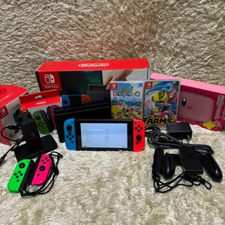 ニンテンドースイッチ(Nintendo Switch)の【動作確認・初期化済】ニンテンドースイッチ ジョイコン ソフト すぐ遊べるセット(家庭用ゲーム機本体)