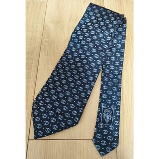 Gucci - 【美品】GUCCI グッチ 紺ネクタイ GG柄　ネイビー　シルク