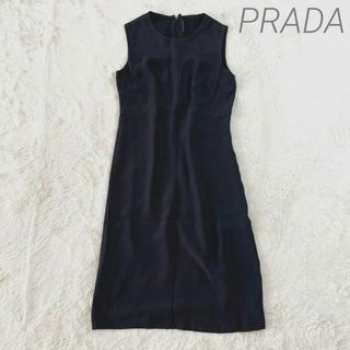 PRADA - 【美品】 PRADA 膝丈ワンピース 美シルエット セレモニー フォーマル M