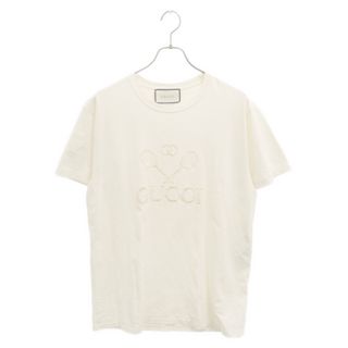 グッチ(Gucci)のGUCCI グッチ テニス ロゴ刺繍 フロントロゴ 半袖Tシャツ ベージュ 548334 XJBCR(Tシャツ/カットソー(半袖/袖なし))