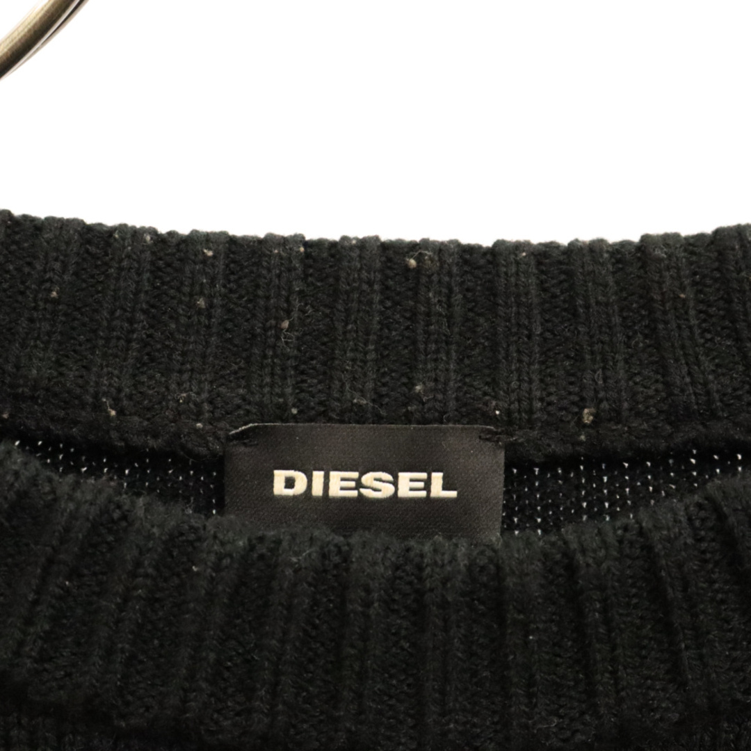 DIESEL(ディーゼル)のDIESEL ディーゼル フロント ビッグロゴ ニットセーター ブラック メンズのトップス(ニット/セーター)の商品写真