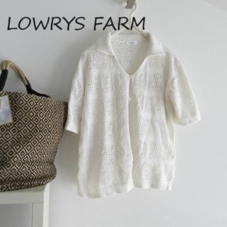 ローリーズファーム(LOWRYS FARM)のLOWRYSFARM ローリーズファーム　レースニット　カーディガン　襟(シャツ/ブラウス(半袖/袖なし))