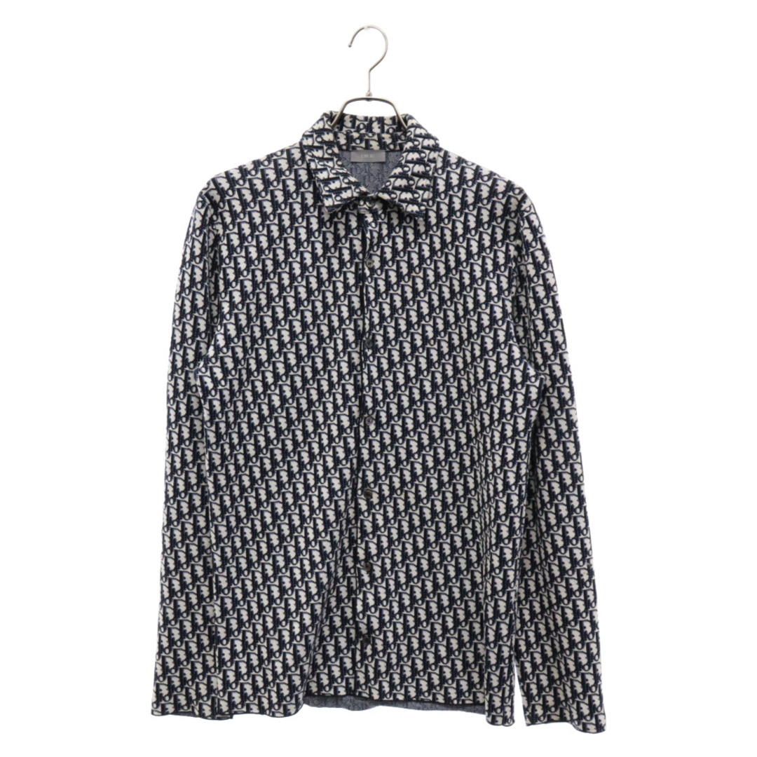 Dior(ディオール)のDIOR ディオール 20SS Oblique Overshirt オブリークジャガード ニット長袖シャツ ネイビー 023M550AT099 メンズのトップス(シャツ)の商品写真