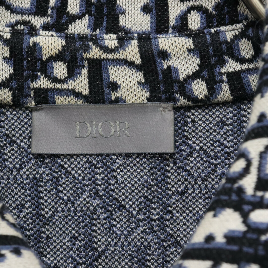 Dior(ディオール)のDIOR ディオール 20SS Oblique Overshirt オブリークジャガード ニット長袖シャツ ネイビー 023M550AT099 メンズのトップス(シャツ)の商品写真