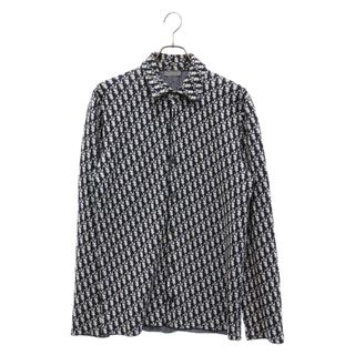 DIOR ディオール 20SS Oblique Overshirt オブリークジャガード ニット長袖シャツ ネイビー 023M550AT099