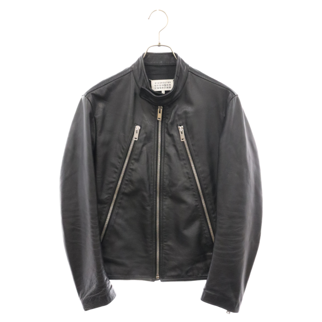 Maison Martin Margiela(マルタンマルジェラ)のMartin Margiela マルタンマルジェラ 15AW 5ZIP LEATHER JACKET 八の字シングルライダースレザージャケット S30AM0322 SX9007 ブラック メンズのジャケット/アウター(ライダースジャケット)の商品写真