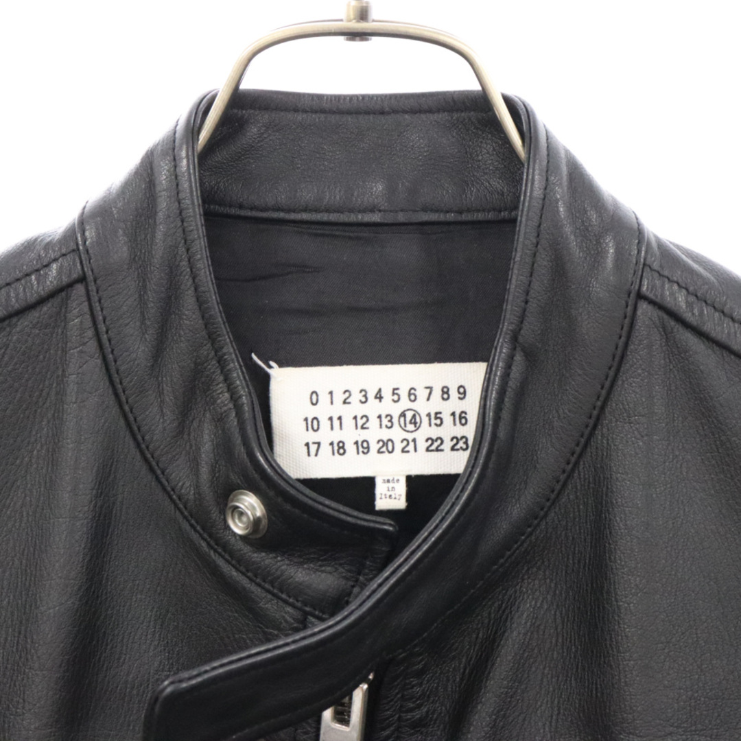 Maison Martin Margiela(マルタンマルジェラ)のMartin Margiela マルタンマルジェラ 15AW 5ZIP LEATHER JACKET 八の字シングルライダースレザージャケット S30AM0322 SX9007 ブラック メンズのジャケット/アウター(ライダースジャケット)の商品写真