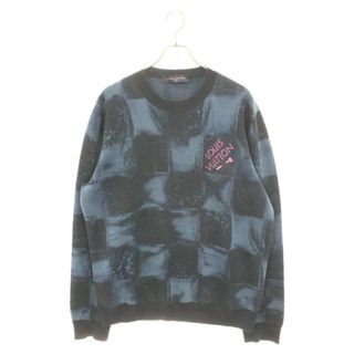 ルイヴィトン(LOUIS VUITTON)のLOUIS VUITTON ルイヴィトン 21AW Dummy Salt Crew Neck Sweatshirt ダミエソルトクルーネックスウェット RM212M ET6 HLN14W ブルー(スウェット)