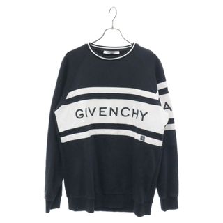 ジバンシィ(GIVENCHY)のGIVENCHY ジバンシィ 19SS フロントロゴ クルーネックスウェットトレーナー BMJ01430AF ブラック(スウェット)