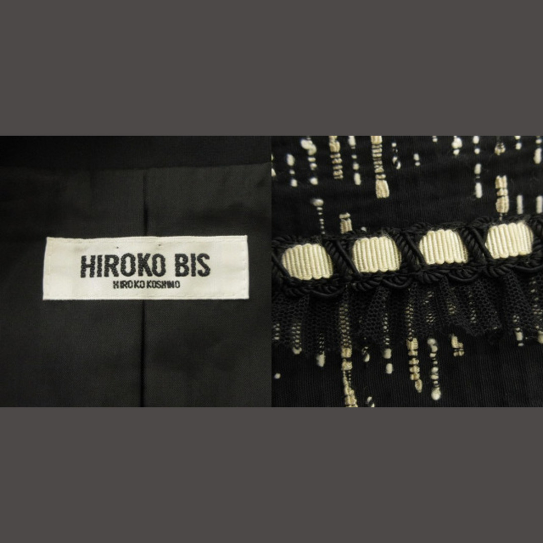 HIROKO BIS(ヒロコビス)のヒロコビス ジャケット 薄手 チュール 総柄 黒 ブラック 13AB アウター レディースのジャケット/アウター(その他)の商品写真