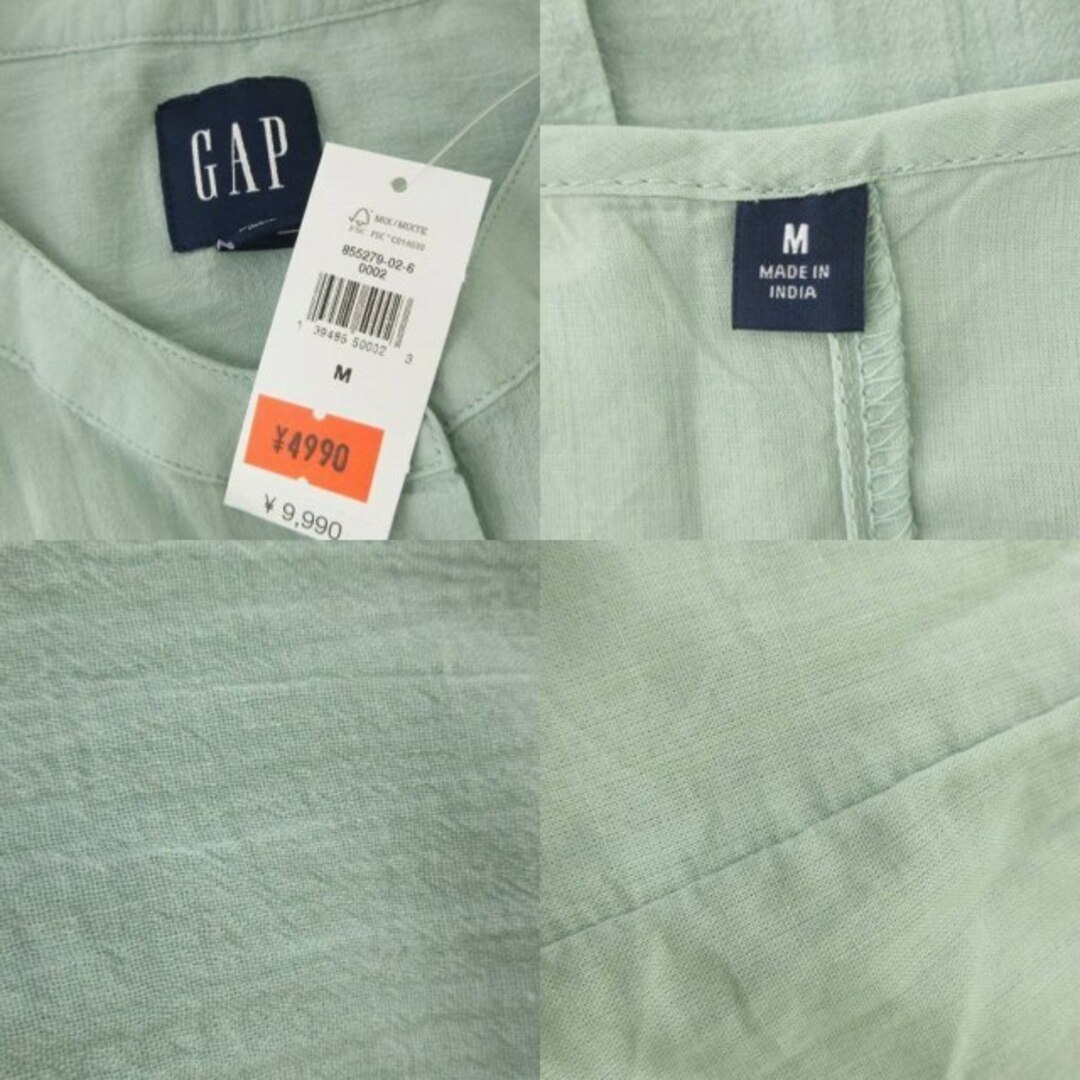 GAP(ギャップ)のギャップ タグ付き シャツ ワンピース ロング シアー ライトグリーン M レディースのワンピース(ロングワンピース/マキシワンピース)の商品写真