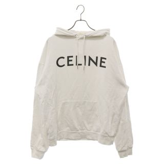 celine - CELINE セリーヌ 21SS クラシックロゴプリント ルーズ スウェット プルオーバーパーカー ホワイト 2Y321670Q