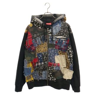 シュプリーム(Supreme)のSUPREME シュプリーム 22AW Patchwork Zip Up Hooded Sweatshirt パッチワーク ジップアップデニムスウェット パーカー マルチカラー(パーカー)