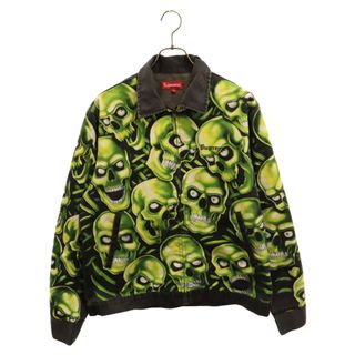 シュプリーム(Supreme)のSUPREME シュプリーム 18SS Skull Pile Work Jacket スカルパイル ジップアップ デニムワークジャケット グリーン/ブラック(フライトジャケット)