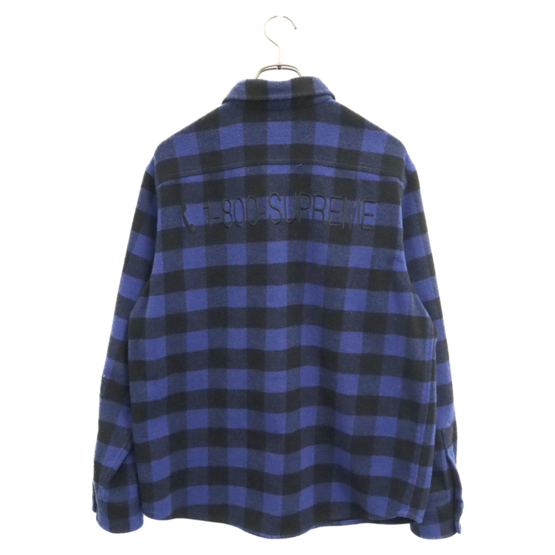 Supreme(シュプリーム)のSUPREME シュプリーム 19AW 1-800 Buffalo Plaid Shirt バッファローチェック ロゴ刺繍 フランネル長袖シャツ ブルー/ブラック メンズのトップス(シャツ)の商品写真