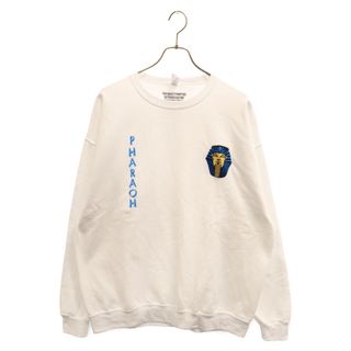 WACKO MARIA - WACKO MARIA ワコマリア 24SS PHARAOH CREW NECK SWEAT SHIRT ( TYPE-2 ) ロゴ刺繍 ファラオ クルーネック スウェットシャツ 長袖トレーナー ホワイト 24SS-WMC-SS02