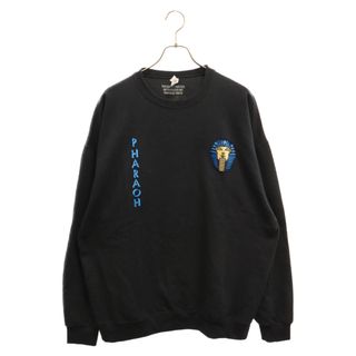 ワコマリア(WACKO MARIA)のWACKO MARIA ワコマリア 24SS PHARAOH CREW NECK SWEAT SHIRT ( TYPE-2 ) ロゴ刺繍 ファラオ クルーネック スウェットシャツ 長袖トレーナー ブラック 24SS-WMC-SS02(スウェット)