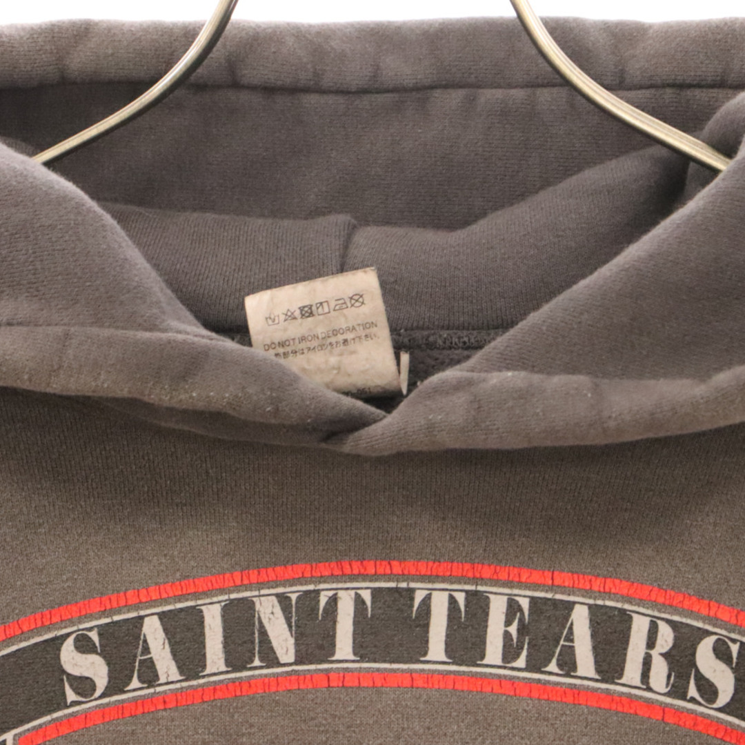 SAINT MICHAEL セントマイケル 22AW×DENIM TEARS×デニムティアーズ ホーリーグレイルフーディー ひび割れプリントスウェットプルオーバーパーカー チャコール SM-A22-0000-051 メンズのトップス(パーカー)の商品写真