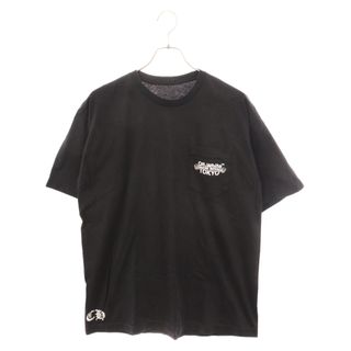 クロムハーツ(Chrome Hearts)のCHROME HEARTS クロムハーツ ×OFF-WHITE Tokyo Off White Tee オフホワイト 東京限定 スクロールラベル ロゴプリント クルーネック カットソー 半袖Tシャツ ブラック(Tシャツ/カットソー(半袖/袖なし))