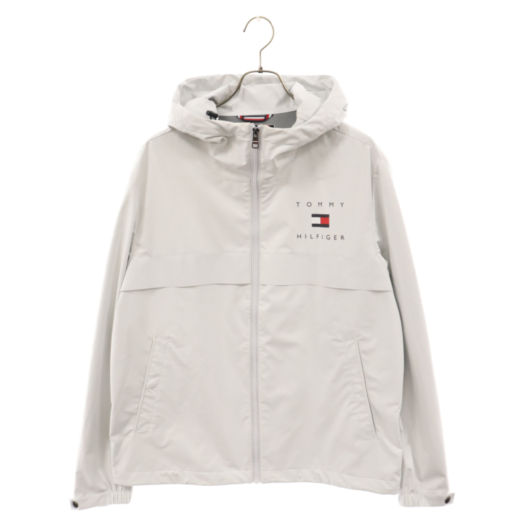 TOMMY HILFIGER(トミーヒルフィガー)のTOMMY HILFIGER トミーヒルフィガー ロゴプリント ナイロンジップアップジャケット ホワイト メンズのジャケット/アウター(ナイロンジャケット)の商品写真