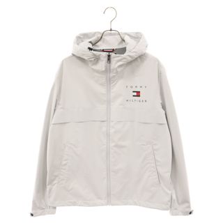 トミーヒルフィガー(TOMMY HILFIGER)のTOMMY HILFIGER トミーヒルフィガー ロゴプリント ナイロンジップアップジャケット ホワイト(ナイロンジャケット)