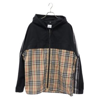 バーバリー(BURBERRY)のBURBERRY バーバリー 切替 フーテッド ジップアップ ジャケット ブラウン 8024031(フライトジャケット)