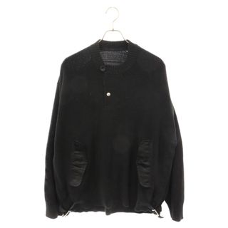 サカイ(sacai)のSacai サカイ 23SS Nylon Twill x Knit Pullover ナイロン ツイル ニット プルオーバー セーター ブラック 23‐02996M ランクA サイズ3 上6(ニット/セーター)