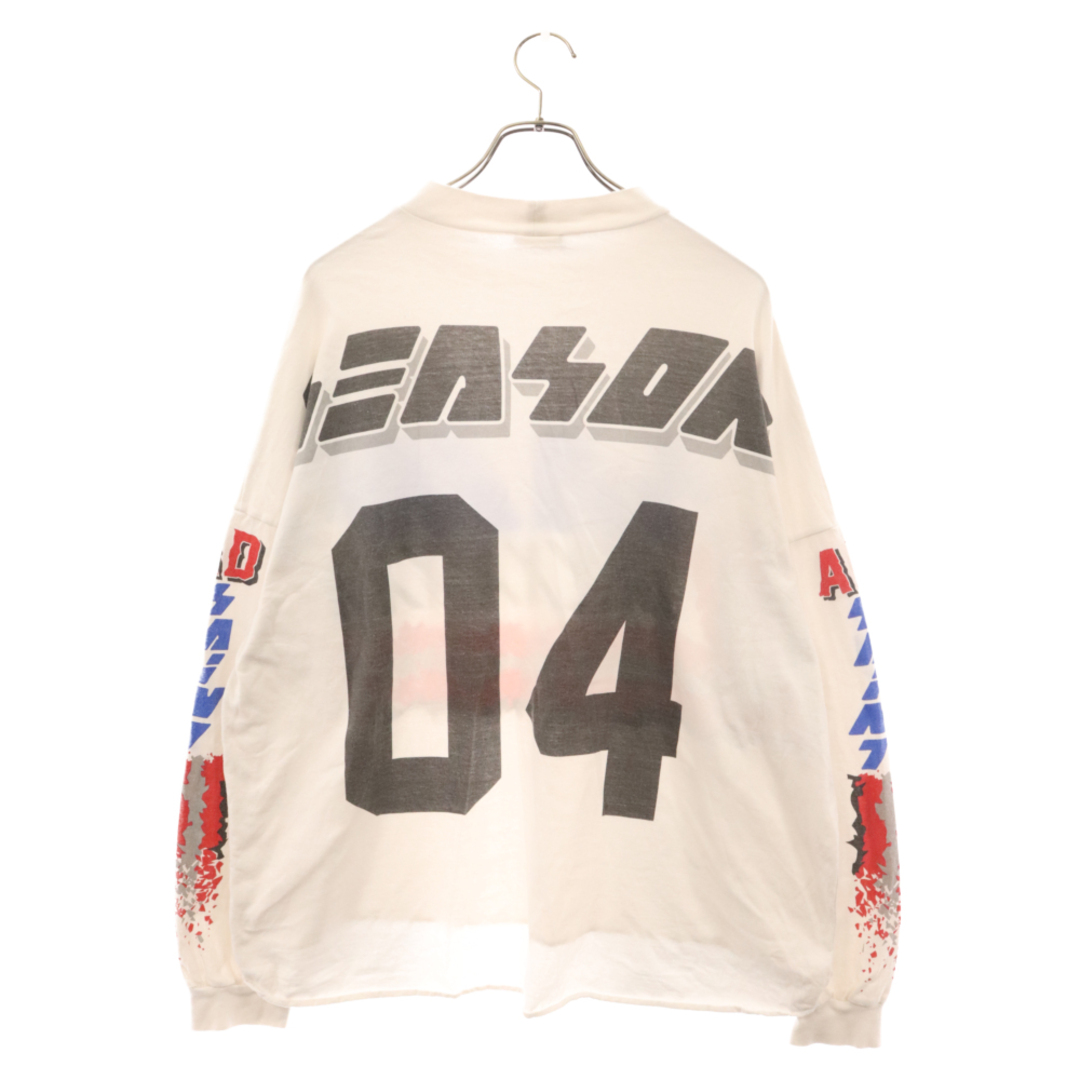 SAINT MICHAEL セントマイケル 22SS MOTO LS TEE モト カットオフ ロングスリーブ 長袖Tシャツカットソー ホワイト SM-S22-0000-034 メンズのトップス(Tシャツ/カットソー(七分/長袖))の商品写真