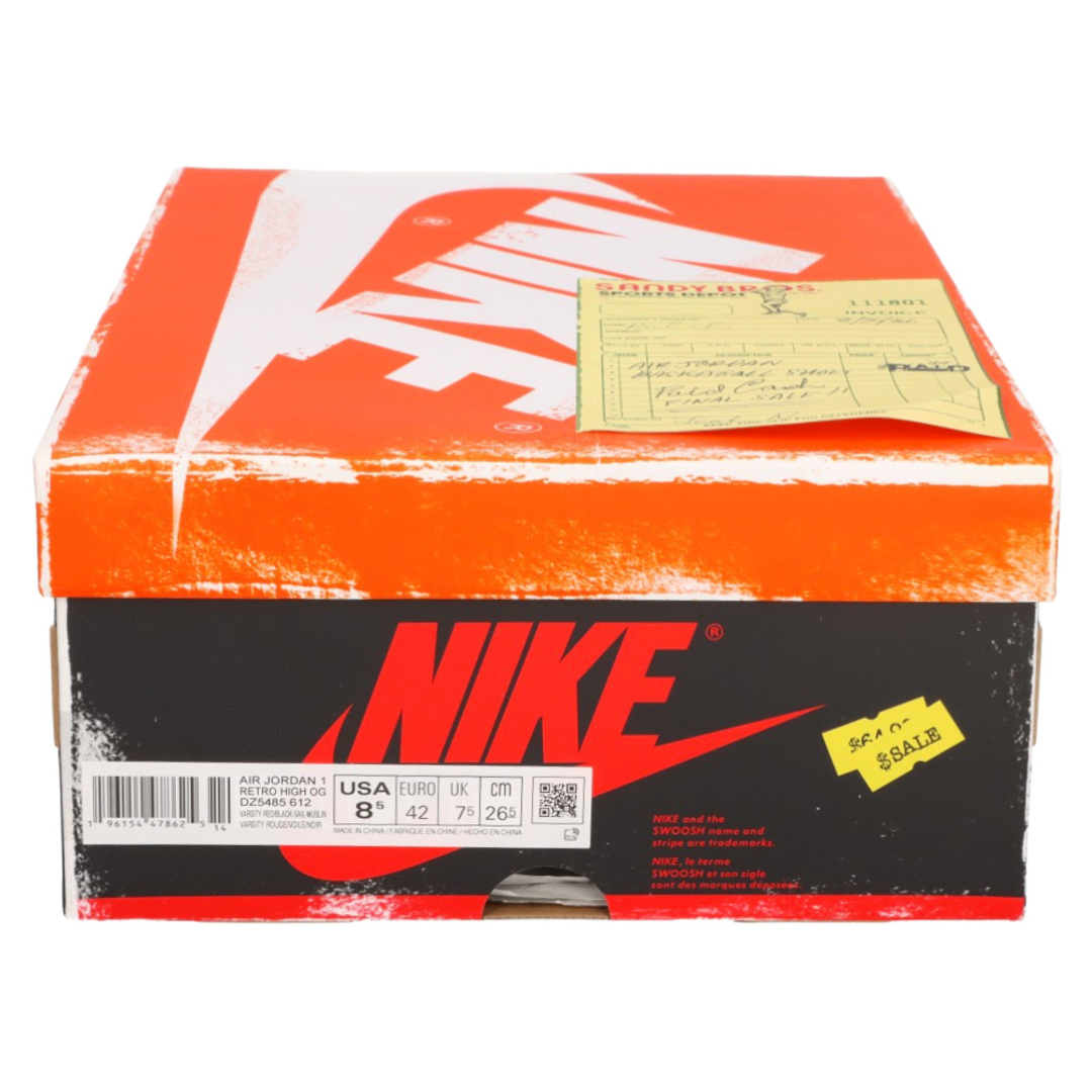 NIKE(ナイキ)のNIKE ナイキ AIR JORDAN1 RETRO HIGH OG CHICAGO LOST & FOUND DZ5485-612 エアジョーダン1 シカゴ ロストアンドファウンド ハイカットスニーカー ホワイト/レッド メンズの靴/シューズ(スニーカー)の商品写真