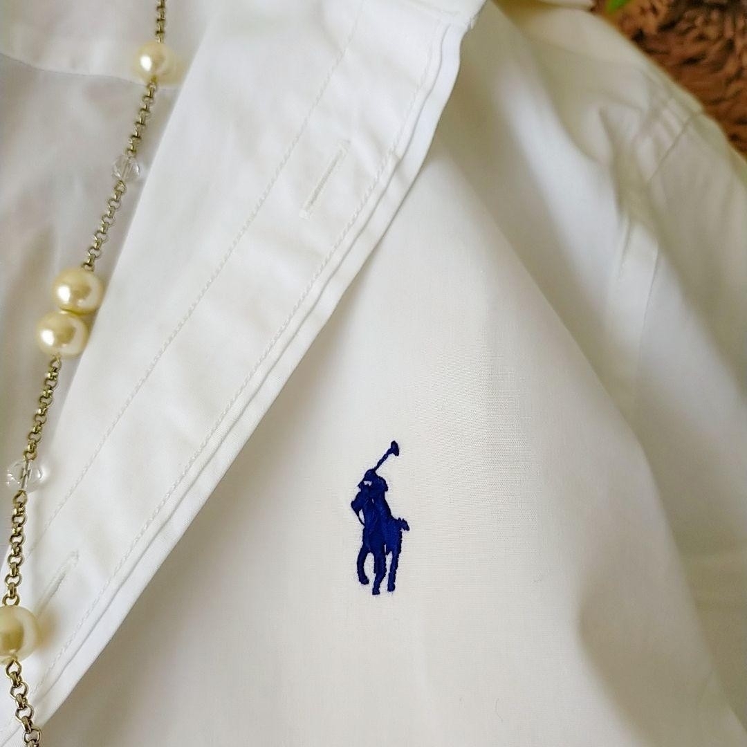 Ralph Lauren(ラルフローレン)のポロラルフローレン　ホワイト　長袖シャツ　コットンシャツ　ドレスシャツ レディースのトップス(シャツ/ブラウス(長袖/七分))の商品写真