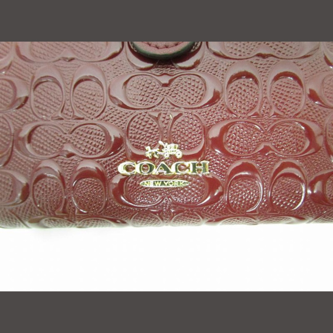 COACH(コーチ)のコーチ COACH エナメル 二つ折り財布 ボルドー ■GY14 レディースのファッション小物(財布)の商品写真