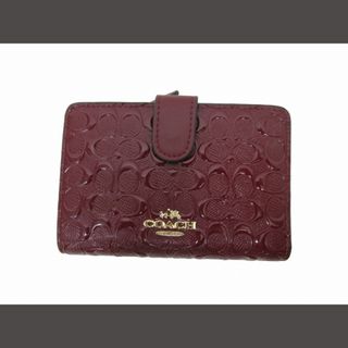 コーチ(COACH)のコーチ COACH エナメル 二つ折り財布 ボルドー ■GY14(財布)