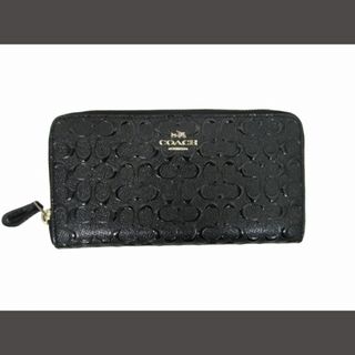 コーチ(COACH)のコーチ COACH シグネチャー エナメル 長財布 ブラック ■GY14(財布)