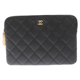 シャネル(CHANEL)のCHANEL シャネル ココマーク キャビアスキン マトラッセ レザー クラッチ バッグ ブラック AP3552(セカンドバッグ/クラッチバッグ)