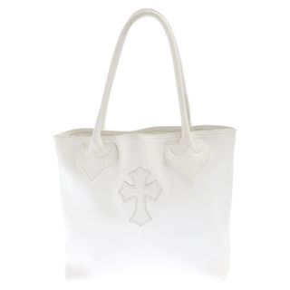 クロムハーツ(Chrome Hearts)のCHROME HEARTS クロムハーツ FS TOTE FSトート クロスパッチ付きレザートートバッグ ホワイト(トートバッグ)