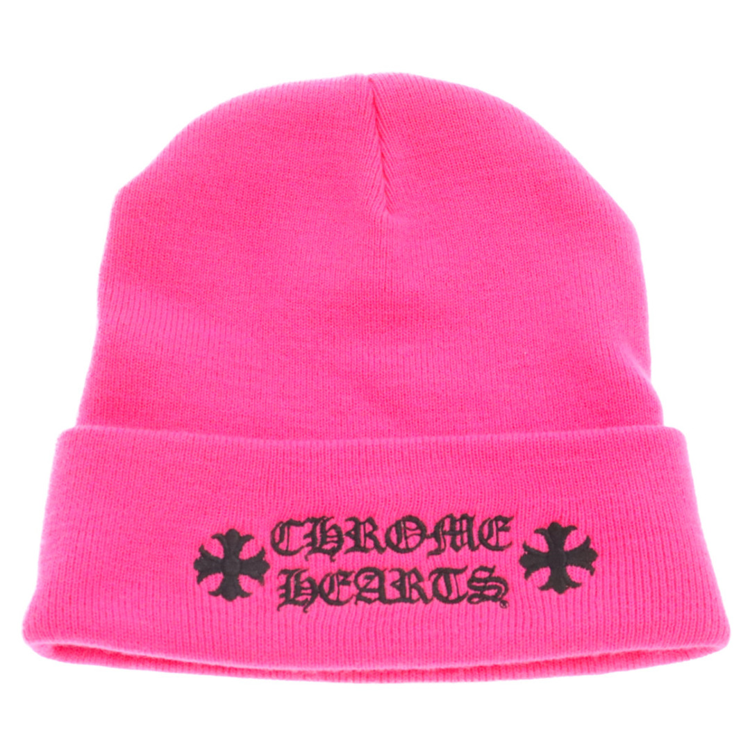 Chrome Hearts(クロムハーツ)のCHROME HEARTS クロムハーツ WOOL WATCH CAP ウールワッチキャップ CHプラスステッチアクリルビーニー ピンク メンズの帽子(ニット帽/ビーニー)の商品写真